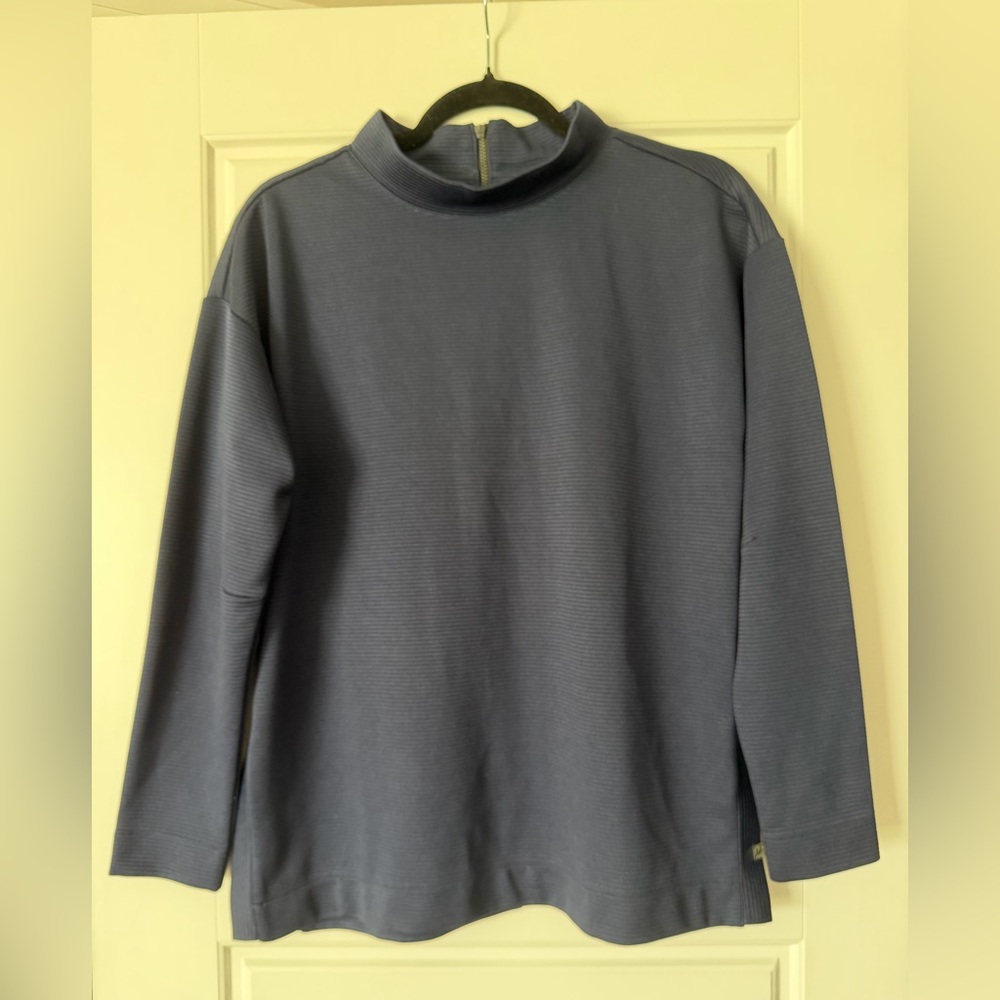 Women's Navy Mock neck golf top